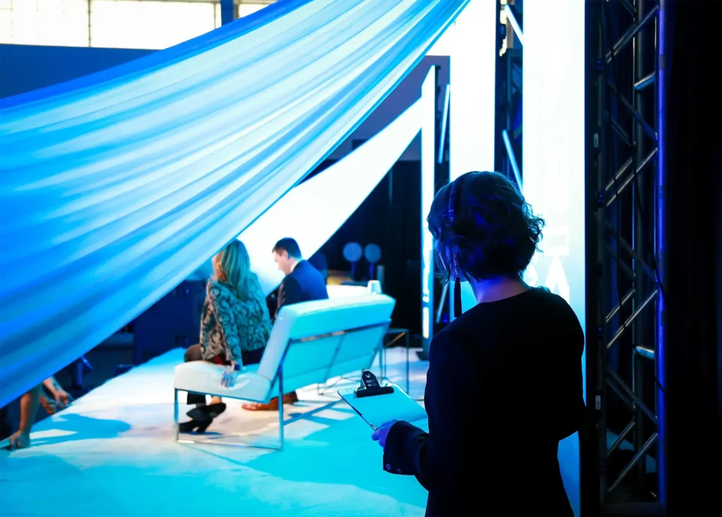 Behind the scenes of CNS stage production with crew managing live show