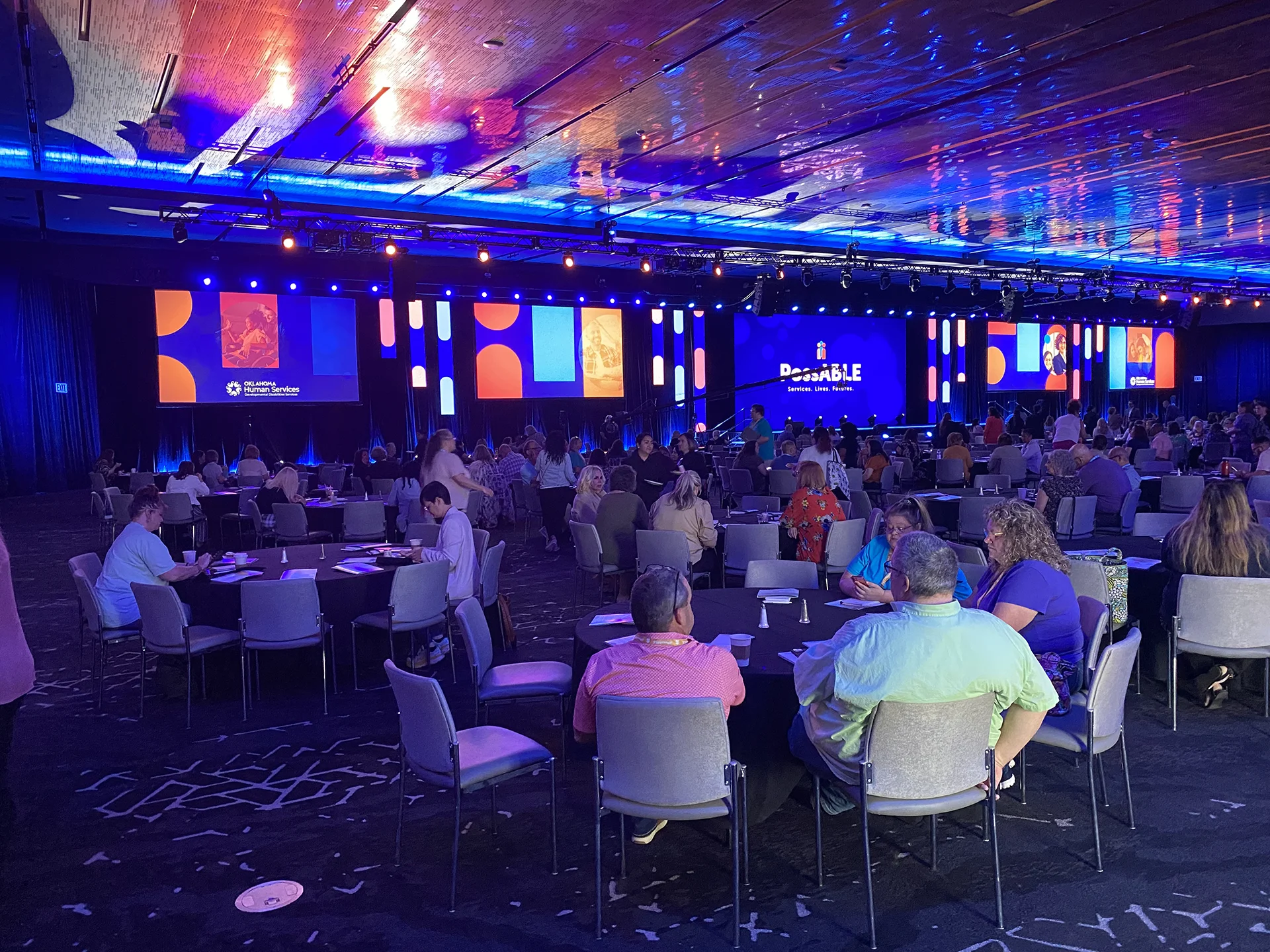Attendees gathered for the DDS PossABLE employee training conference featuring Live Event Production Oklahoma City.
